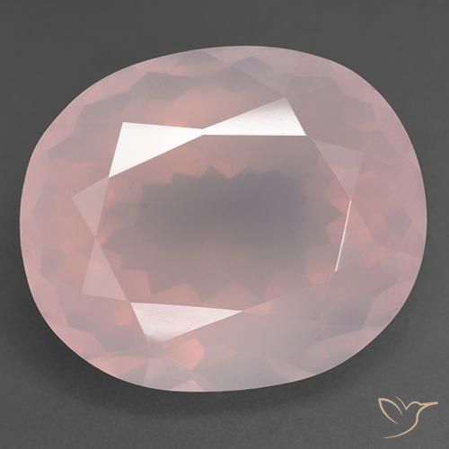 Quarzo rosa Rosa chiaro naturale da 46.16 ct, Ovale, Trasparente