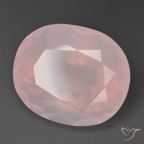 Quarzo rosa Rosa chiaro naturale da 35.66 ct, Ovale, Trasparente