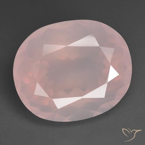 Quarzo rosa Rosa chiaro naturale da 35.66 ct, Ovale, Trasparente