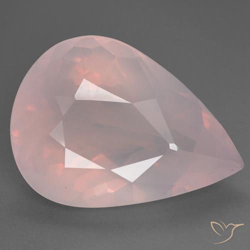 28.83ct Naturale Rosa rosa Quarzo rosa, Forma a pera, Trasparente