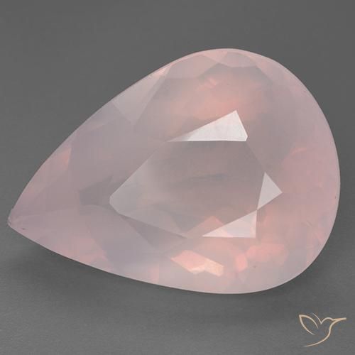 Quarzo rosa Rosa rosa naturale da 28.83 ct, Forma a pera, Trasparente