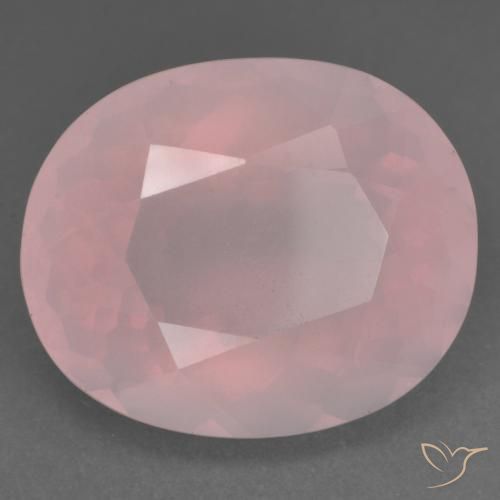 Quarzo rosa Rosa medio naturale da 22.53 ct, Ovale, Trasparente