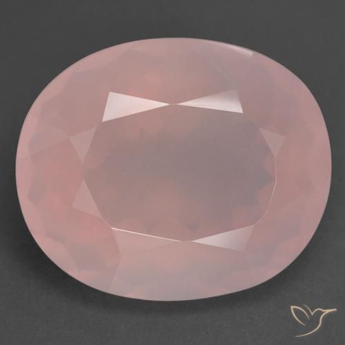 Quarzo rosa Rosa medio naturale da 39.78 ct, Ovale, Trasparente