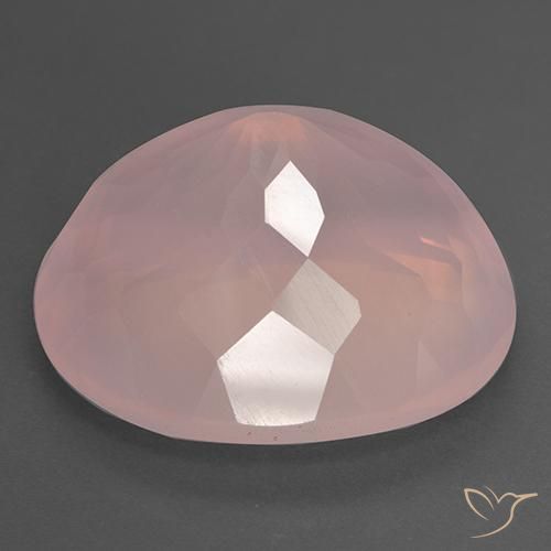 Quarzo rosa Rosa medio naturale da 39.78 ct, Ovale, Trasparente