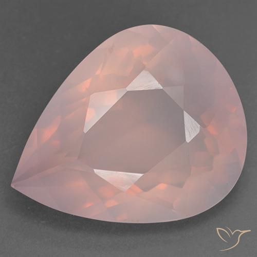 33.24ct Naturale Rosa rosa Quarzo rosa, Forma a pera, Trasparente