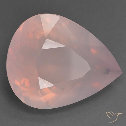 Quarzo rosa Rosa rosa naturale da 33.24 ct, Forma a pera, Trasparente
