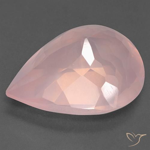 Quarzo rosa Rosa rosa naturale da 33.24 ct, Forma a pera, Trasparente