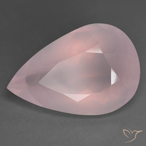 Quarzo rosa Rosa rosa naturale da 43.39 ct, Forma a pera, Trasparente