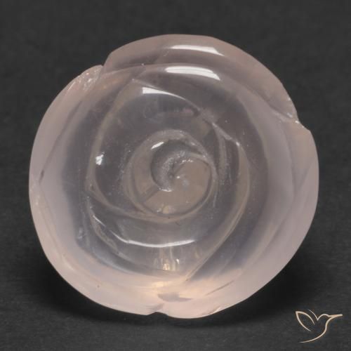 17.48ct Naturale rosa fenicottero Quarzo rosa, Taglio a fiore, Traslucido
