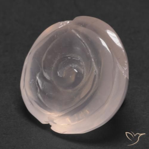Quarzo rosa rosa fenicottero naturale da 17.48 ct, Taglio a fiore, Traslucido