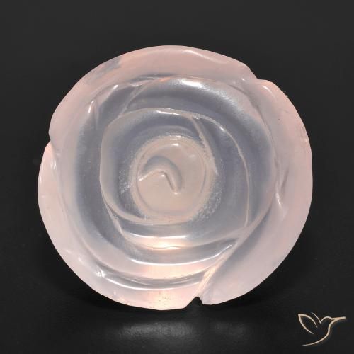 15.96ct Naturale rosa fenicottero Quarzo rosa, Taglio a fiore, Traslucido