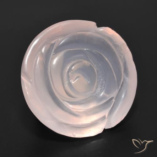 Quarzo rosa rosa fenicottero naturale da 15.96 ct, Taglio a fiore, Traslucido