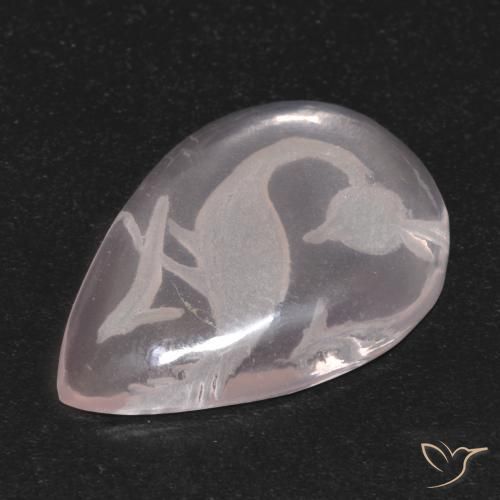 9.31ct Naturale Rosa Molto Chiaro Quarzo rosa, Forma a pera, Trasparente