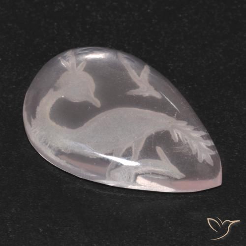 Quarzo rosa Rosa Molto Chiaro naturale da 9.31 ct, Forma a pera, Trasparente