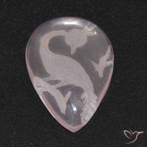 Quarzo rosa Rosa Molto Chiaro naturale da 9.31 ct, Forma a pera, Trasparente