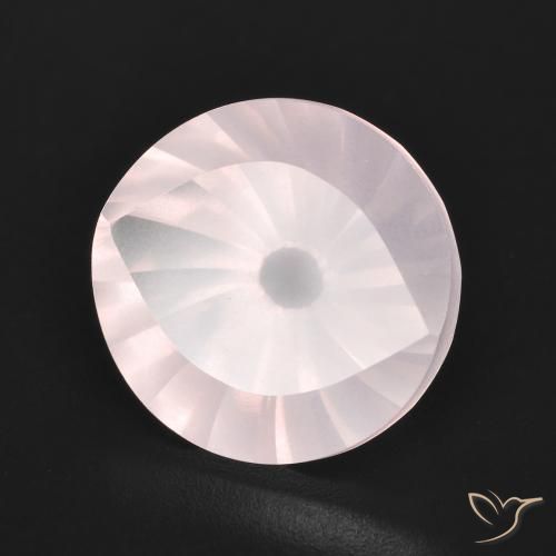 Quarzo rosa Rosa pesca chiara naturale da 5.66 ct, Rotondo, Trasparente
