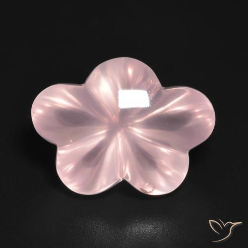 9.56ct Naturale Rosa medio Quarzo rosa, Taglio a fiore, Trasparente