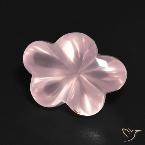 Quarzo rosa Rosa medio naturale da 9.56 ct, Taglio a fiore, Trasparente