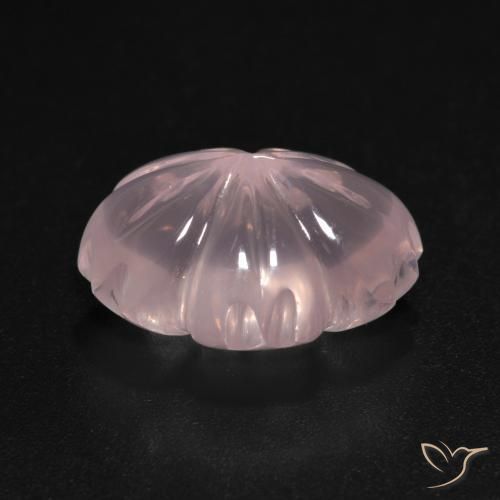 Quarzo rosa Rosa Corallo Chiaro naturale da 6.60 ct, Taglio a fiore, Trasparente