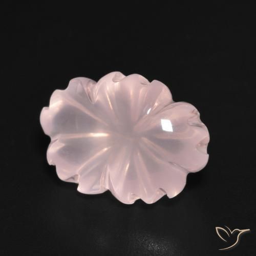 Quarzo rosa Rosa chiaro naturale da 6.71 ct, Taglio a fiore, Trasparente