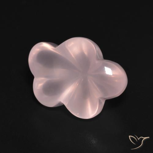Quarzo rosa Rosa rosa naturale da 6.35 ct, Taglio a fiore, Trasparente