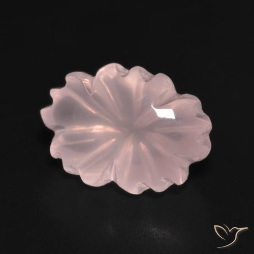 Quarzo rosa Rosa chiaro naturale da 6.32 ct, Taglio a fiore, Trasparente