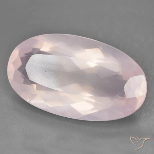 Quarzo rosa Rosa chiaro naturale da 29.20 ct, Ovale, Trasparente