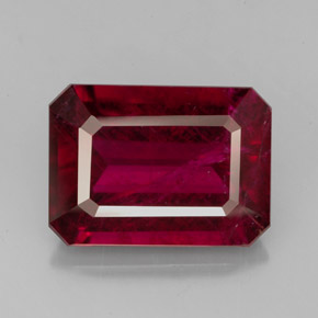 Tormalina rubellite naturale rosso da 7,90 ct, taglio smeraldo, SI