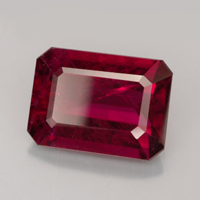 Tormalina rubellite naturale rosso da 7,90 ct, taglio smeraldo, SI