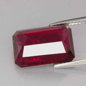 Tormalina rubellite naturale rosso da 7,90 ct, taglio smeraldo, SI