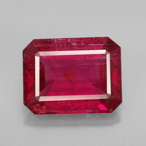 Tormalina rubellite naturale rosso da 6,13 ct, taglio smeraldo, SI
