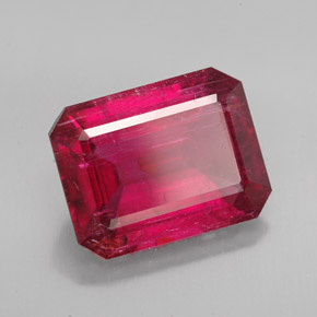 Tormalina rubellite naturale rosso da 6,13 ct, taglio smeraldo, SI