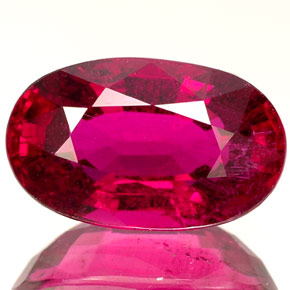 Tormalina rubellite Rosso rosato naturale da 3.61 ct, Taglio ovale, VS