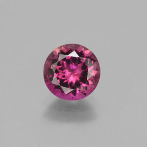 Tormalina rubellite Rosso violaceo naturale da 1.26 ct, Taglio rotondo, VS
