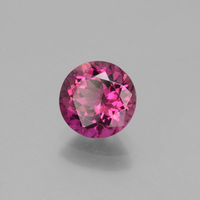 Tormalina rubellite Rosso violaceo naturale da 1.26 ct, Taglio rotondo, VS
