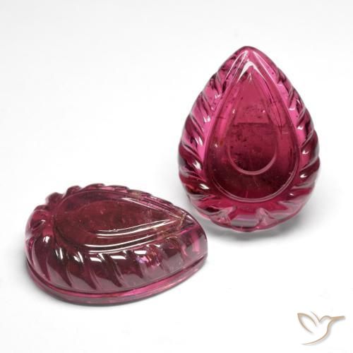 Gemme di Tormalina rubellite Magenta intenso naturale da 27.43 ct, Forma a pera, Traslucido