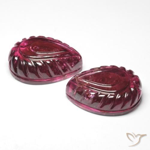 Gemme di Tormalina rubellite Magenta intenso naturale da 27.43 ct, Forma a pera, Traslucido