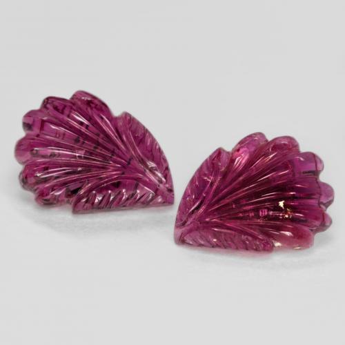 Tormalina rubellite naturale rosso da 4,78 ct, taglio fiore, traslucido