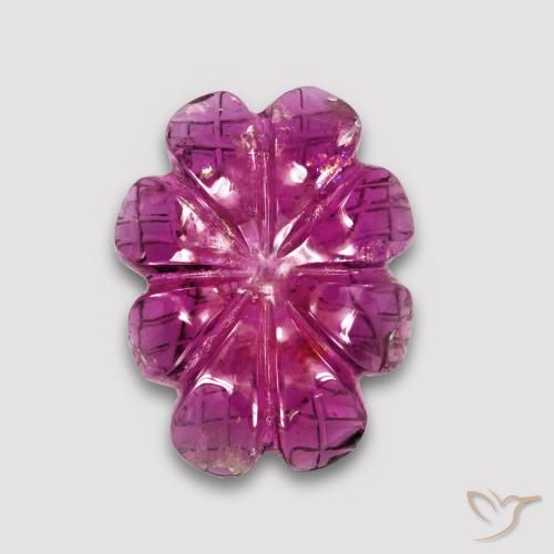 4.63ct Naturale Rosso scuro Tormalina rubellite, Taglio a fiore, Traslucido
