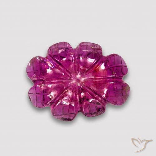 Tormalina rubellite Rosso scuro naturale da 4.63 ct, Taglio a fiore, Traslucido