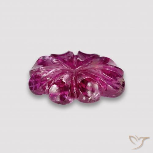Tormalina rubellite Rosso scuro naturale da 4.63 ct, Taglio a fiore, Traslucido