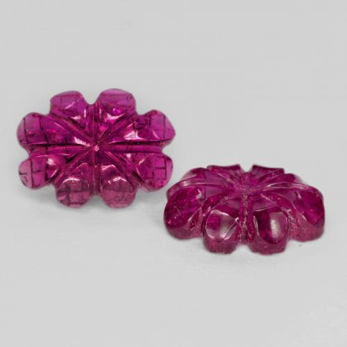 Gemme di Tormalina rubellite Rosso scuro naturale da 3.63 ct, Taglio a fiore, Traslucido