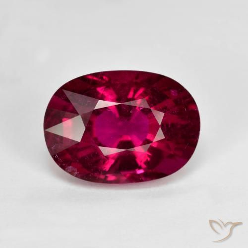 3.45ct Naturale Rosso scuro Tormalina Rubellite, Ovale, VS-SI