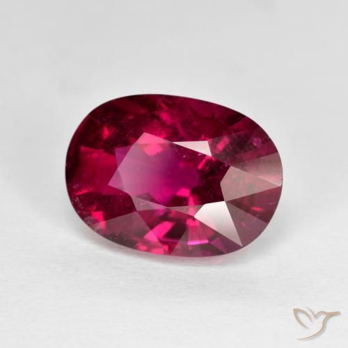 Tormalina rubellite Rosso scuro naturale da 3.45 ct, Ovale, VS-SI