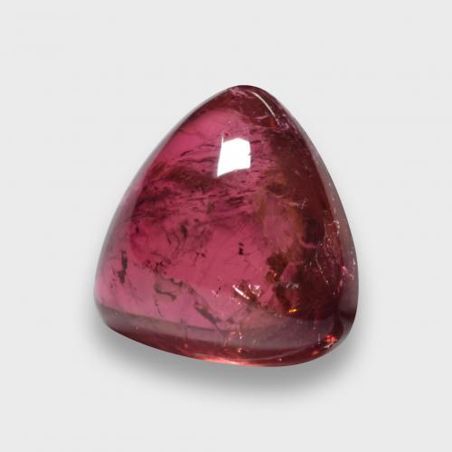 Tormalina rubellite Rosso lampone naturale da 3.62 ct, Taglio trillion, Traslucido