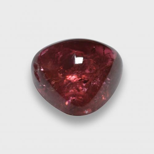 Tormalina rubellite Rosso lampone naturale da 3.62 ct, Taglio trillion, Traslucido