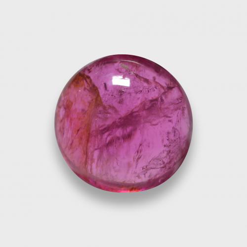 Tormalina rubellite Rosso lampone naturale da 2.46 ct, Taglio rotondo, Traslucido
