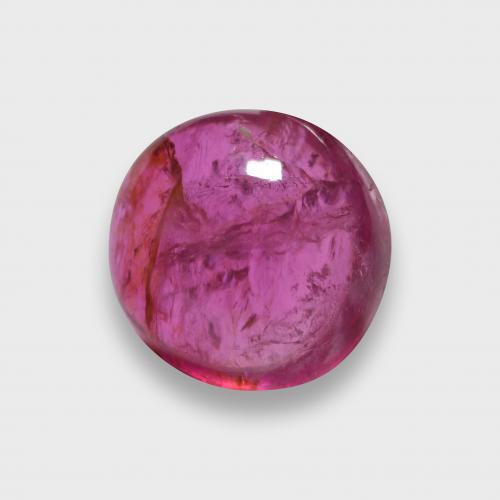Tormalina rubellite Rosso lampone naturale da 2.46 ct, Taglio rotondo, Traslucido