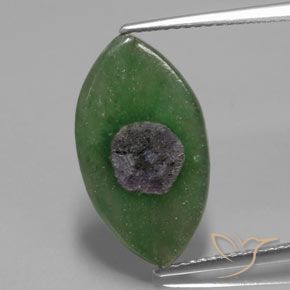 5.00ct Naturale Multicolore Rubino in Fuchsite, Taglio marquise, Traslucido