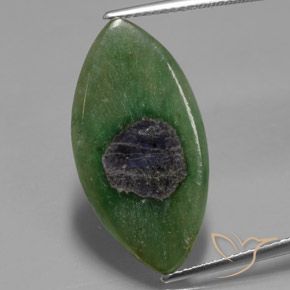 7.25ct Naturale Multicolore Rubino in Fuchsite, Taglio marquise, Traslucido